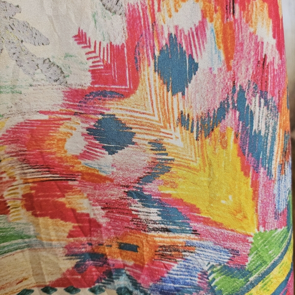 Johnny Was 100% Silk Colorful Floral Tunic - Picture 5 of 10